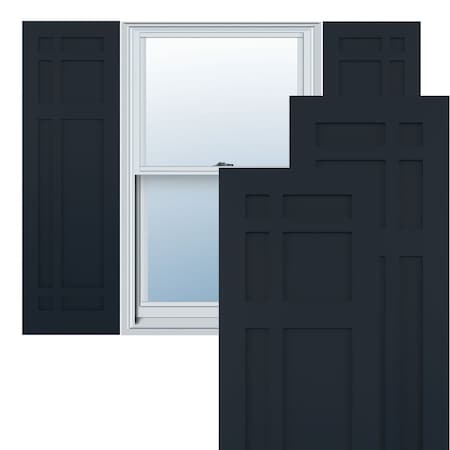 True Fit PVC San Juan Capistrano Mission Style Fixed Mount Shutters Starless Night Blue, 15W X 64H